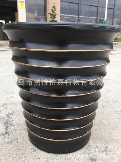 厂家批发特大仿黑陶瓷欧式花盆黑盆园艺种植塑料耐腐落地花盆陶盆